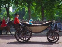 woman sitting on carriage