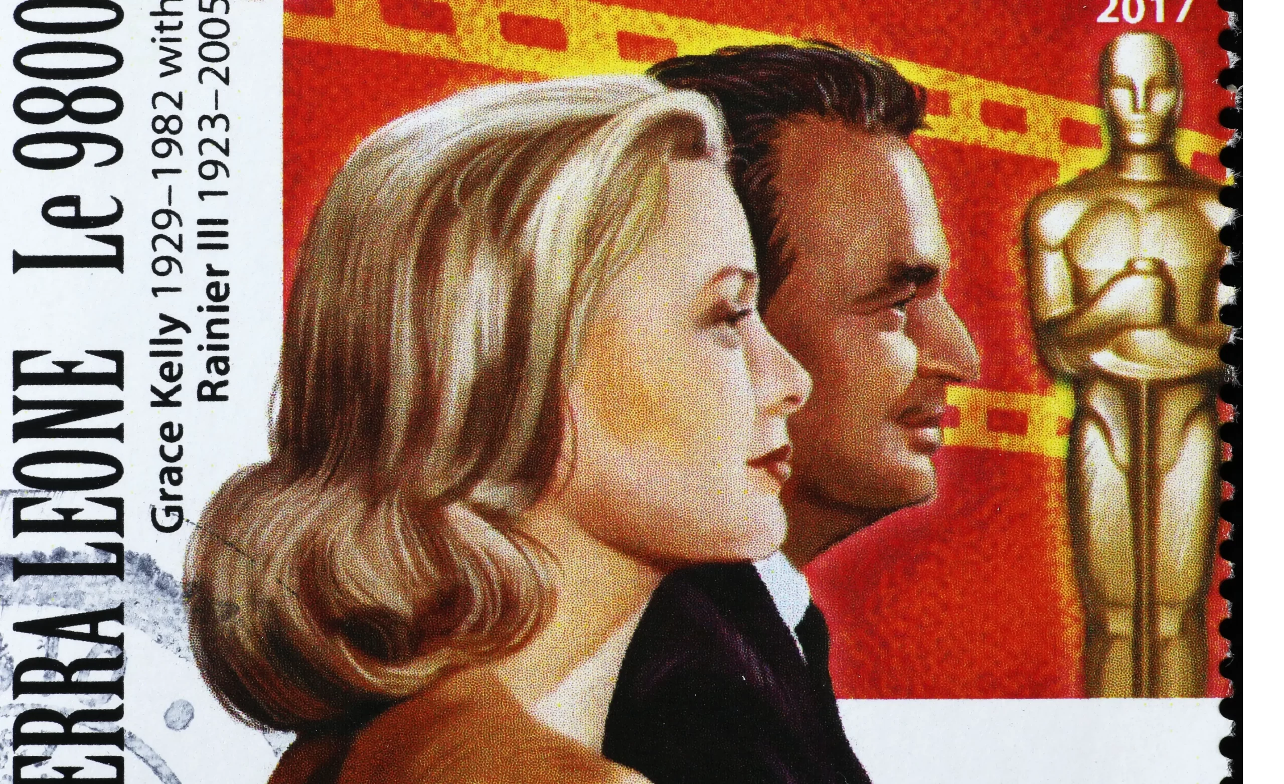 Grace Kelly a Princ Rainier III na poštovní známce