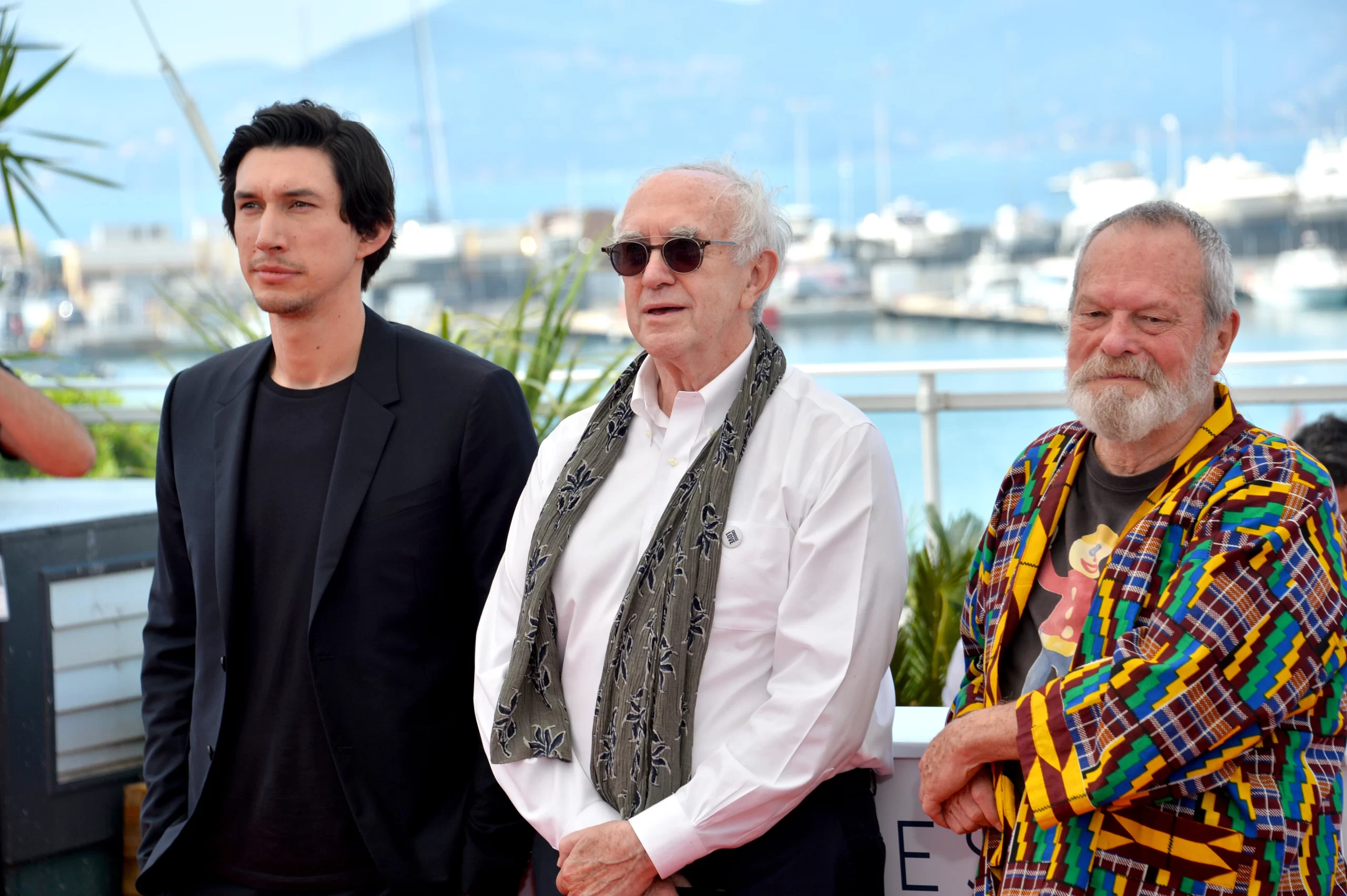 Adam Driver, Jonathan Pryce a Terry Gilliam na filmovém festivalu v Cannes