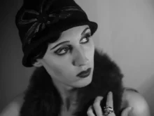 Černobílá fotografie herečka makeup