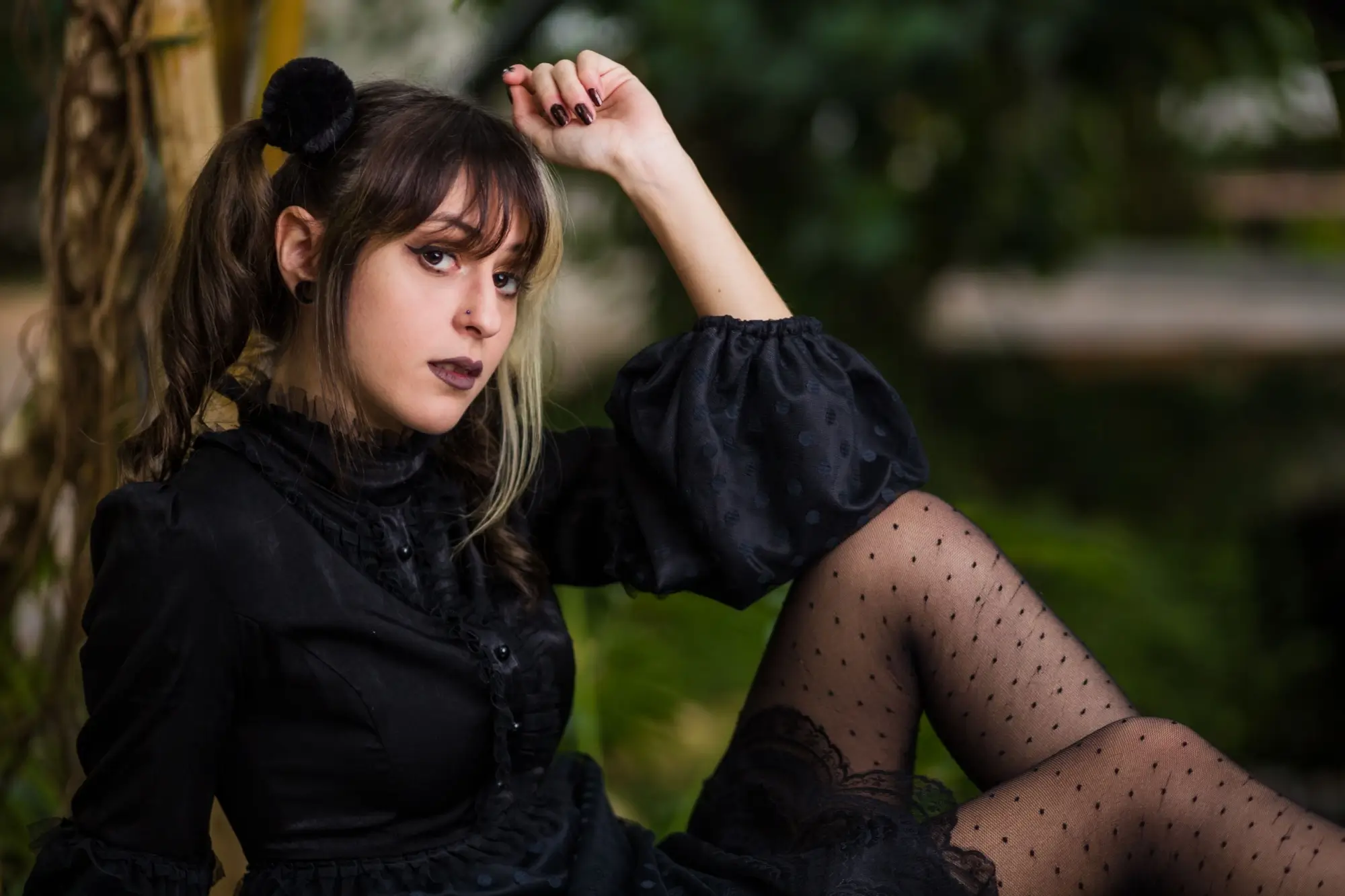 Lolita styl kombinovaný s gothic.