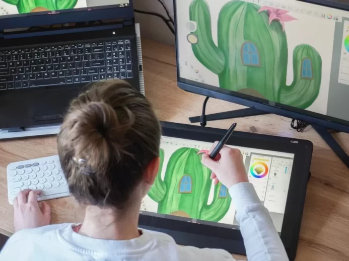 Digitální umění žena ilustrace