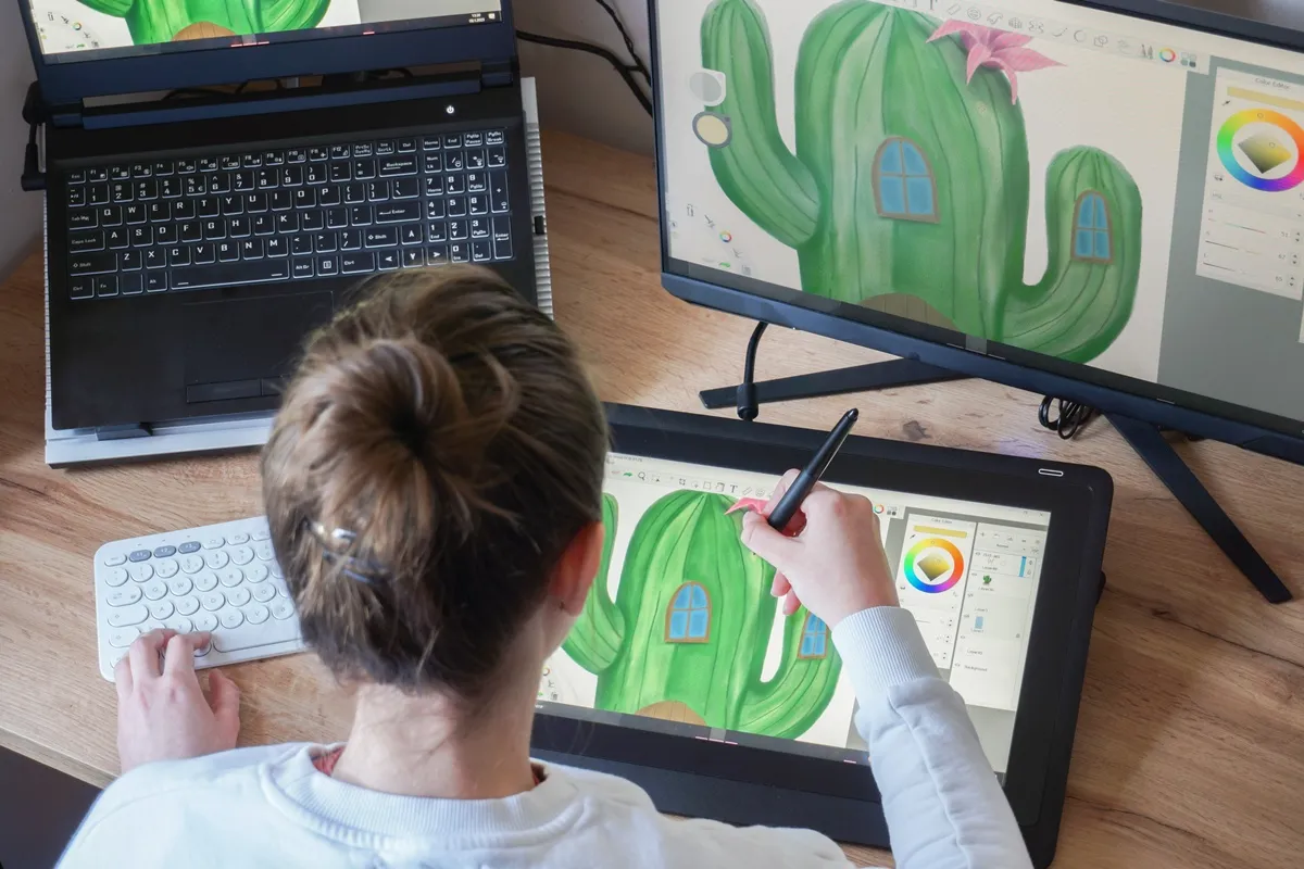 Digitální umění žena ilustrace