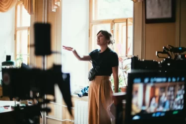 Režisérka natáčení filmu