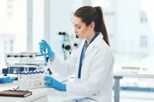 Žena věda laboratoř