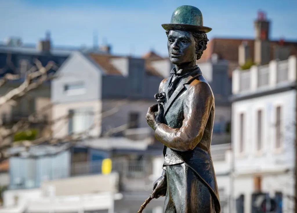 Socha Charlie Chaplin ve Švýcarsku