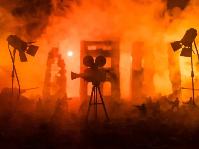 Filmový set v plamenech