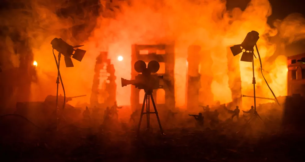 Filmový set v plamenech