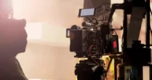 Profesionální kameraman na filmovém setu