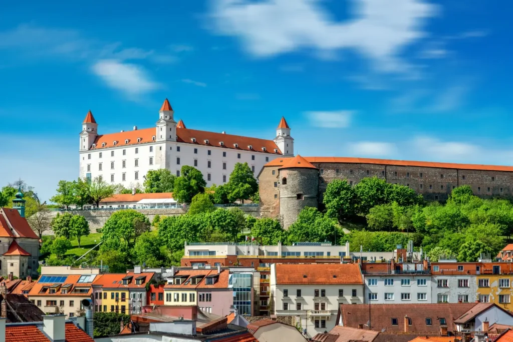 Pohled na Bratislavský hrad a staré město