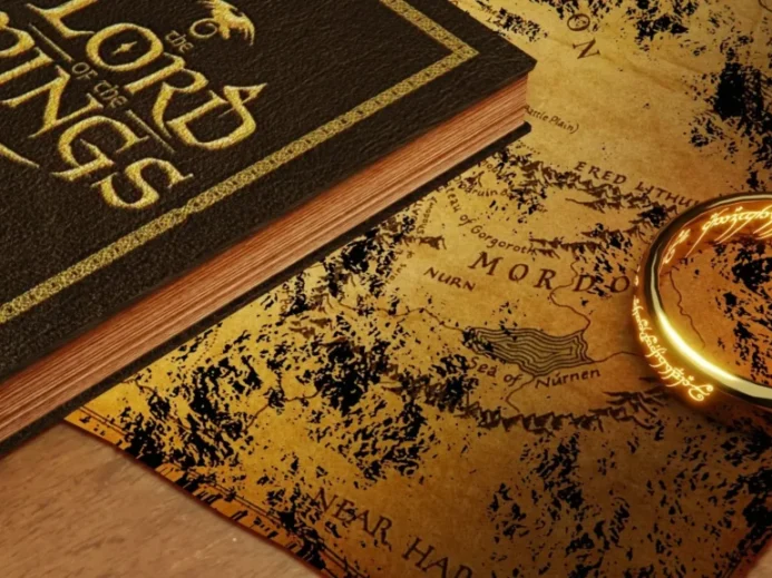 Mapa středozemě, kniha Pán prstenů a prsten
